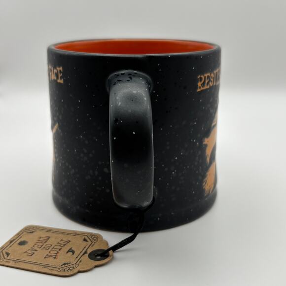Gloral Design Collections Halloween “Resting Witch Face” Black Orange Mug NWT - Picture 4 of 9
